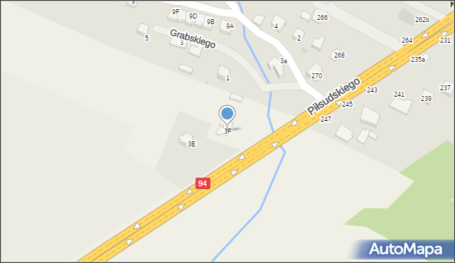 Łańcut, Piłsudskiego Józefa, marsz., 272, mapa Łańcut