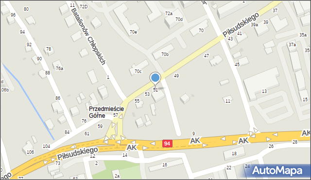 Łańcut, Piłsudskiego Józefa, marsz., 51, mapa Łańcut