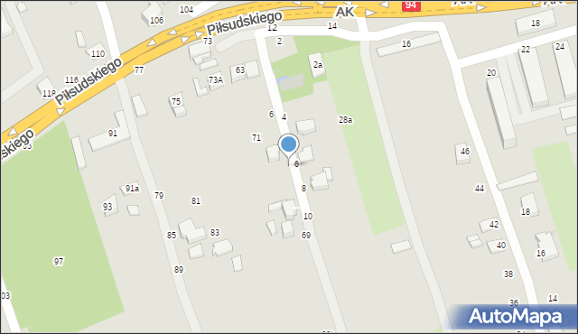 Łańcut, Piłsudskiego Józefa, marsz., 67, mapa Łańcut