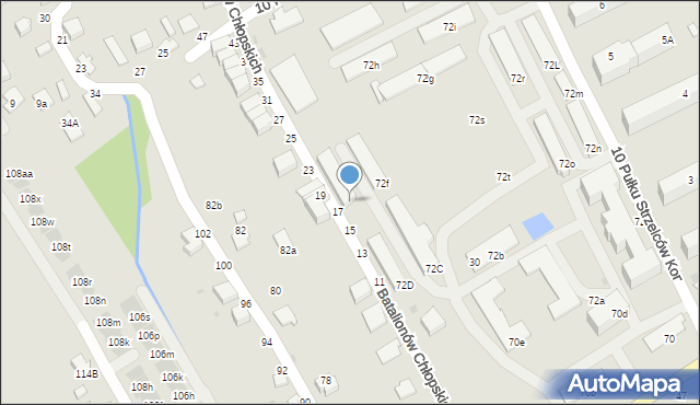 Łańcut, Piłsudskiego Józefa, marsz., 72E, mapa Łańcut