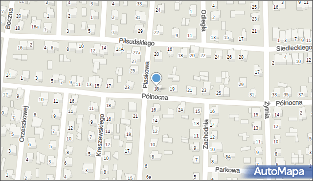 Łapy, Piaskowa, 18A, mapa Łapy