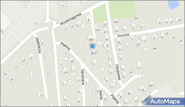 Łapy, Piękna, 3A, mapa Łapy