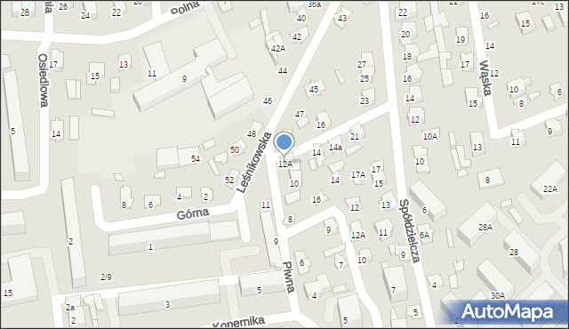 Łapy, Piwna, 12A, mapa Łapy