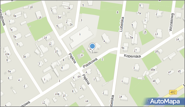 Łask, Piaskowa, 1b, mapa Łask