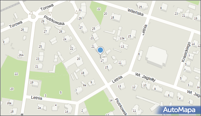 Łask, Piotrkowska, 19, mapa Łask