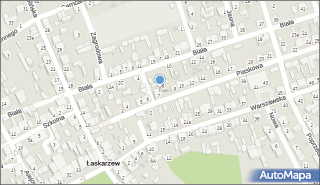 Łaskarzew, Piaskowa, 7a, mapa Łaskarzew