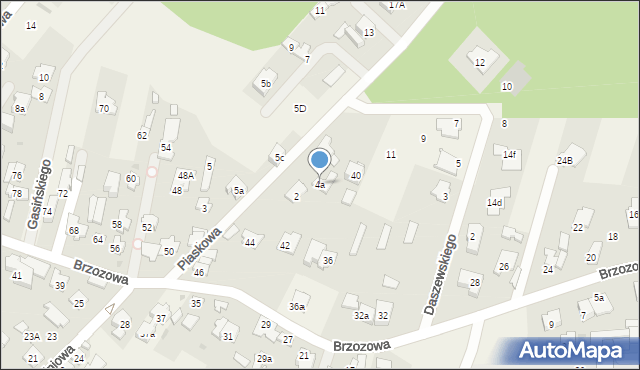 Laski, Piaskowa, 4a, mapa Laski