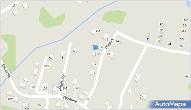 Łaziska Górne, Piękna, 7, mapa Łaziska Górne