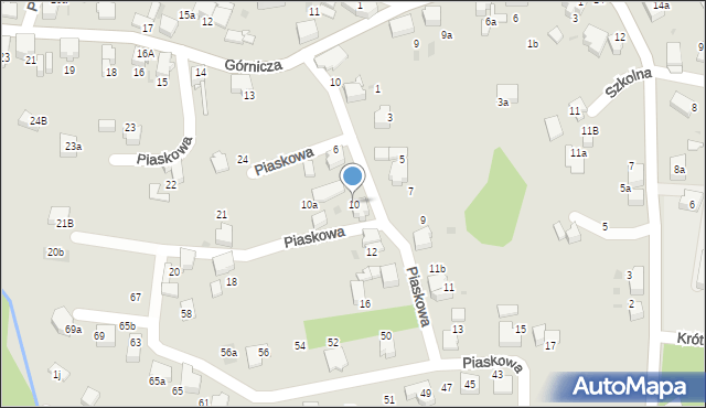 Łaziska Górne, Piaskowa, 10, mapa Łaziska Górne