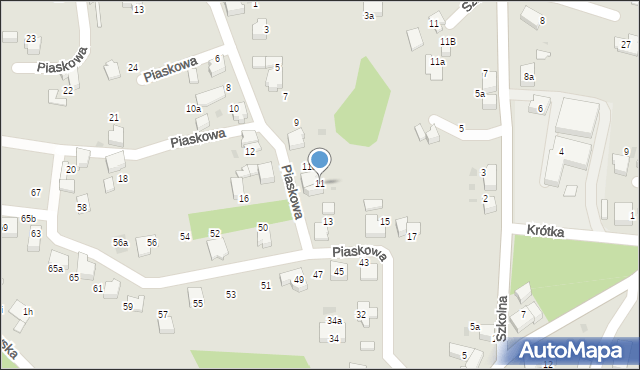 Łaziska Górne, Piaskowa, 11, mapa Łaziska Górne