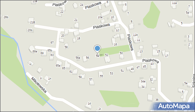 Łaziska Górne, Piaskowa, 54, mapa Łaziska Górne