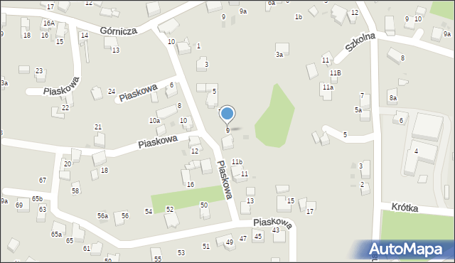 Łaziska Górne, Piaskowa, 9, mapa Łaziska Górne