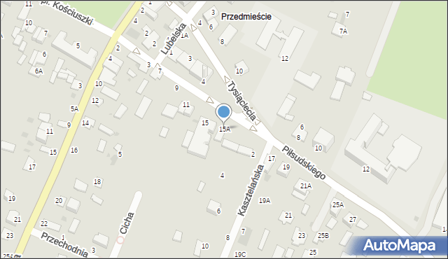 Łęczna, Piłsudskiego Józefa, marsz., 15A, mapa Łęczna