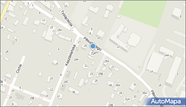 Łęczna, Piłsudskiego Józefa, marsz., 21A, mapa Łęczna