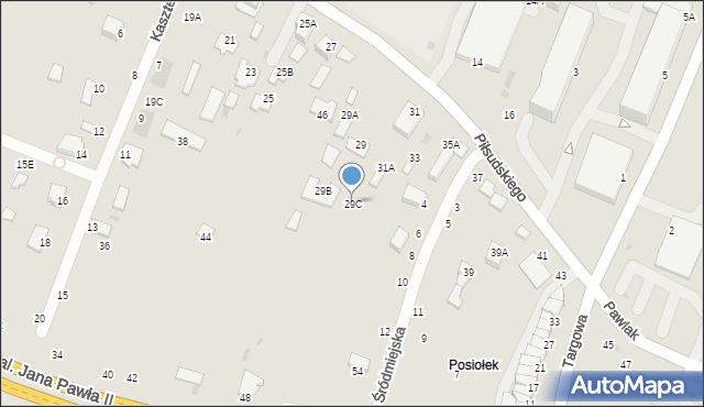 Łęczna, Piłsudskiego Józefa, marsz., 29C, mapa Łęczna