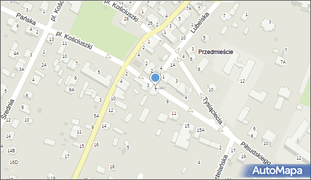 Łęczna, Piłsudskiego Józefa, marsz., 7, mapa Łęczna