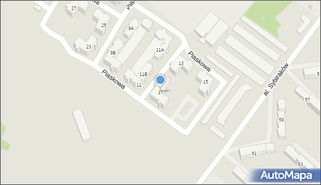 Legionowo, Piaskowa, 17, mapa Legionowo