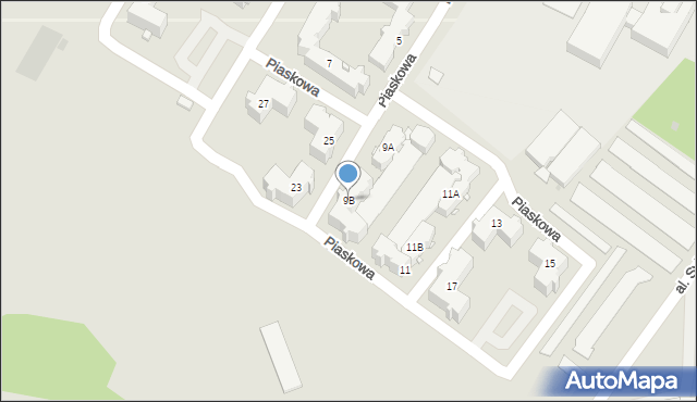 Legionowo, Piaskowa, 9B, mapa Legionowo