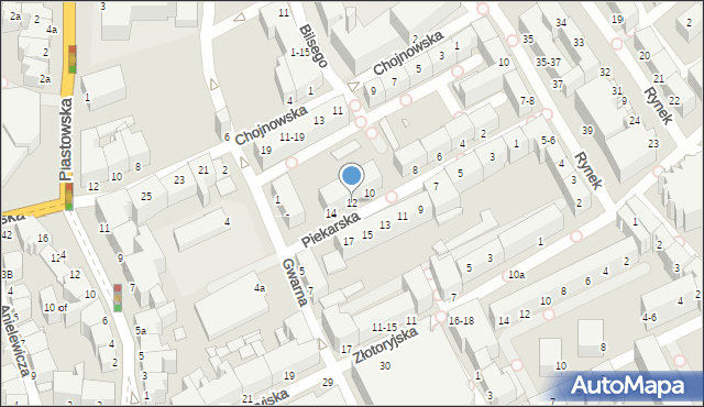Legnica, Piekarska, 12, mapa Legnicy