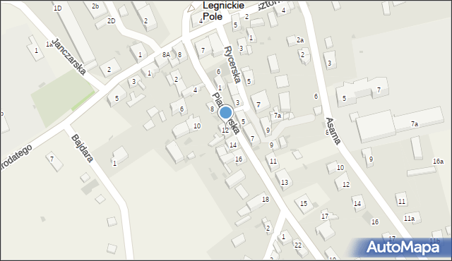 Legnickie Pole, Piastowska, 12, mapa Legnickie Pole