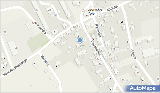 Legnickie Pole, Piastowska, 6, mapa Legnickie Pole