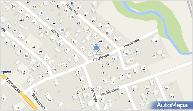 Łęgowo, Piaskowa, 11, mapa Łęgowo