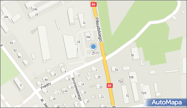 Lesko, Piłsudskiego Józefa, marsz., 27, mapa Lesko