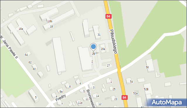 Lesko, Piłsudskiego Józefa, marsz., 29, mapa Lesko