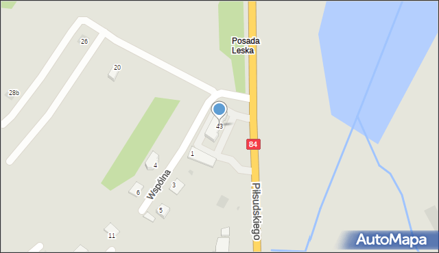 Lesko, Piłsudskiego Józefa, marsz., 43, mapa Lesko