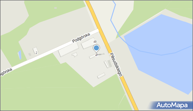 Lesko, Piłsudskiego Józefa, marsz., 47, mapa Lesko