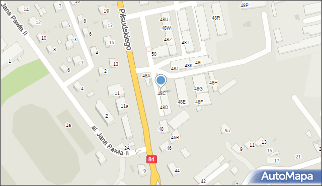 Lesko, Piłsudskiego Józefa, marsz., 48C, mapa Lesko