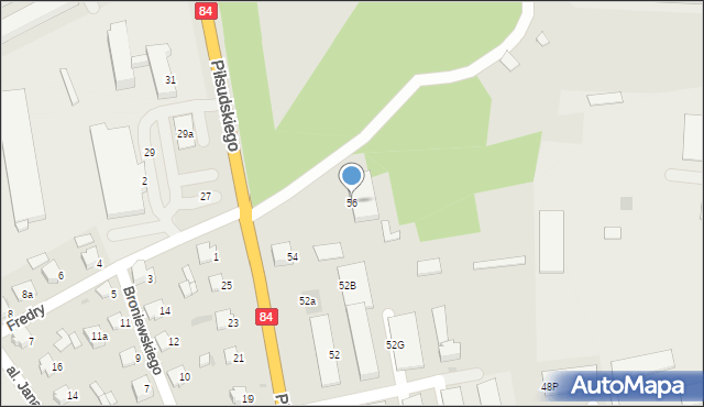 Lesko, Piłsudskiego Józefa, marsz., 56, mapa Lesko