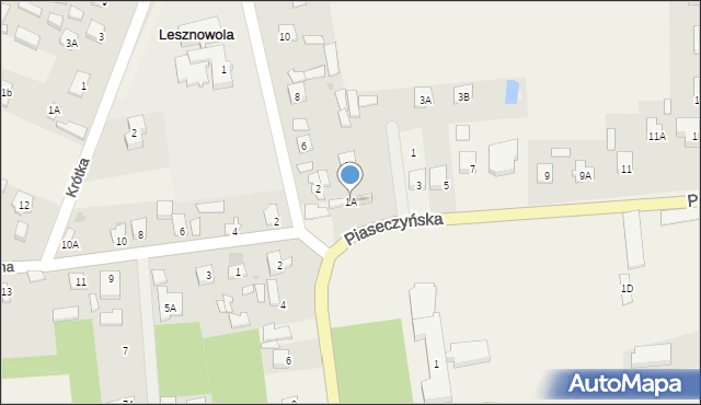 Lesznowola, Piaseczyńska, 1A, mapa Lesznowola