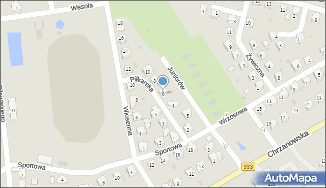 Libiąż, Piłkarska, 6, mapa Libiąż