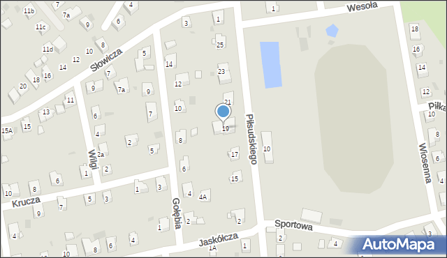 Libiąż, Piłsudskiego Józefa, marsz., 19A, mapa Libiąż