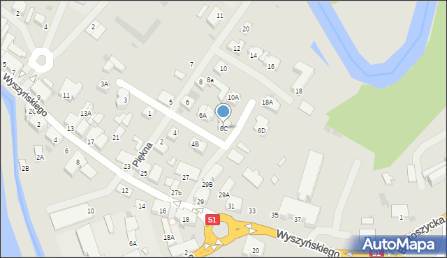 Lidzbark Warmiński, Piękna, 6C, mapa Lidzbark Warmiński