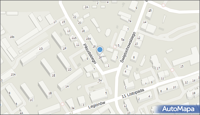 Lidzbark Warmiński, Piłsudskiego Józefa, marsz., 14, mapa Lidzbark Warmiński