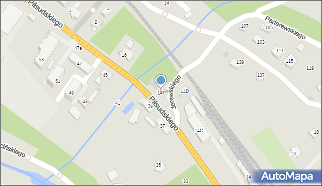 Limanowa, Piłsudskiego Józefa, marsz., 14f, mapa Limanowa