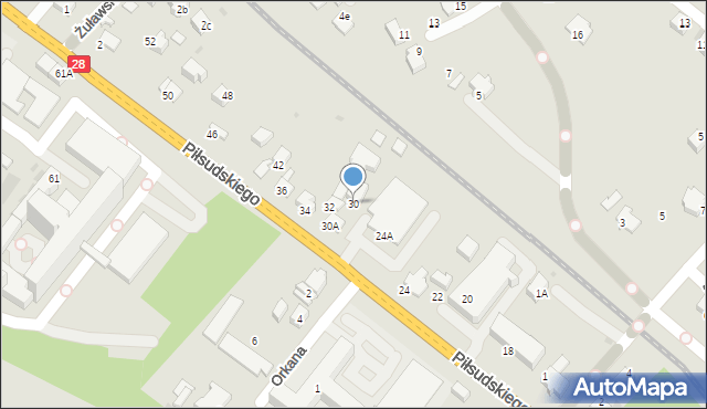 Limanowa, Piłsudskiego Józefa, marsz., 30, mapa Limanowa