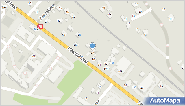 Limanowa, Piłsudskiego Józefa, marsz., 42, mapa Limanowa