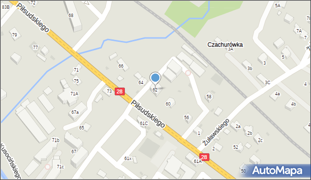 Limanowa, Piłsudskiego Józefa, marsz., 62, mapa Limanowa