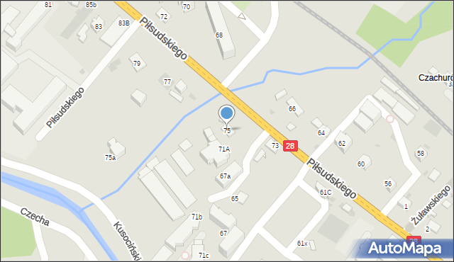 Limanowa, Piłsudskiego Józefa, marsz., 75, mapa Limanowa