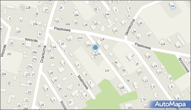 Lipinki, Piaskowa, 11c, mapa Lipinki