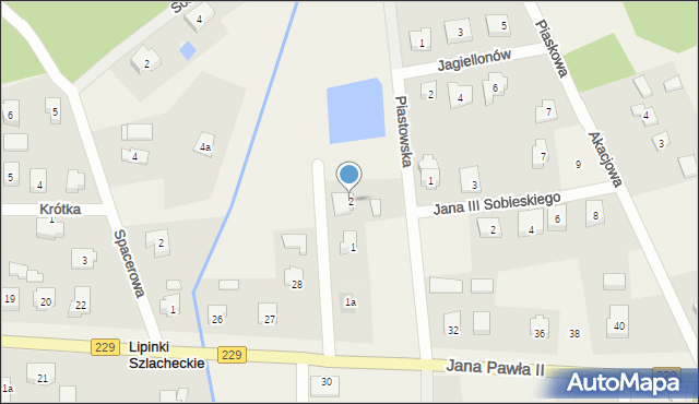 Lipinki Szlacheckie, Piastowska, 2, mapa Lipinki Szlacheckie