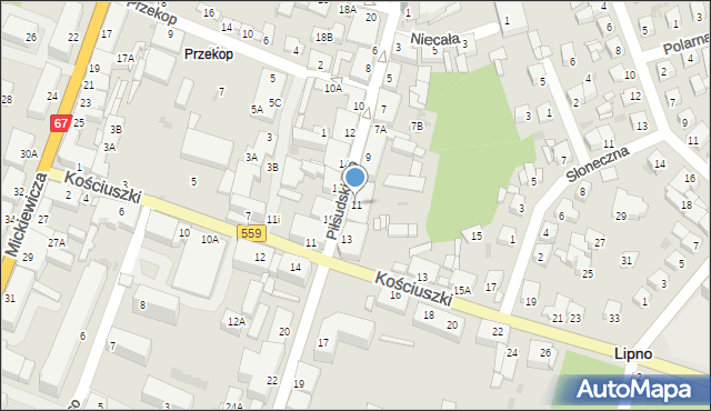 Lipno, Piłsudskiego Józefa, marsz., 11, mapa Lipno