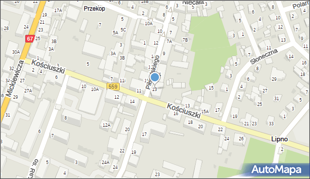 Lipno, Piłsudskiego Józefa, marsz., 13, mapa Lipno