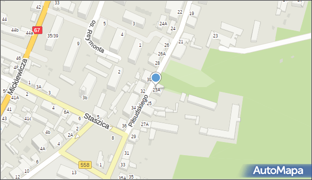 Lipno, Piłsudskiego Józefa, marsz., 23A, mapa Lipno
