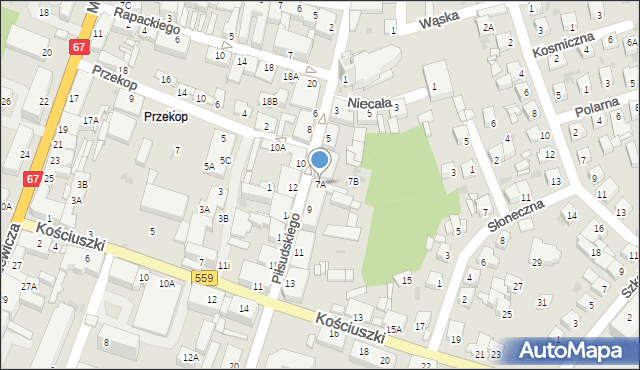Lipno, Piłsudskiego Józefa, marsz., 7A, mapa Lipno
