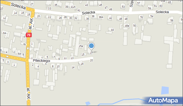 Lipsko, Pileckiego Witolda, rtm., 17, mapa Lipsko