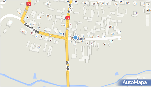 Lipsko, Pileckiego Witolda, rtm., 4, mapa Lipsko